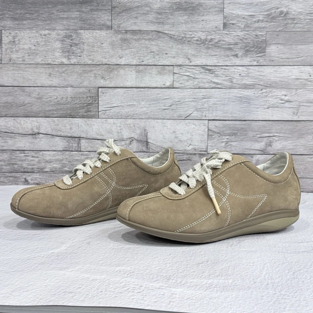 Softwalk‎ Health Guide Womens Taupe Brown Nubuck Leather Walking Sneakers Shoes